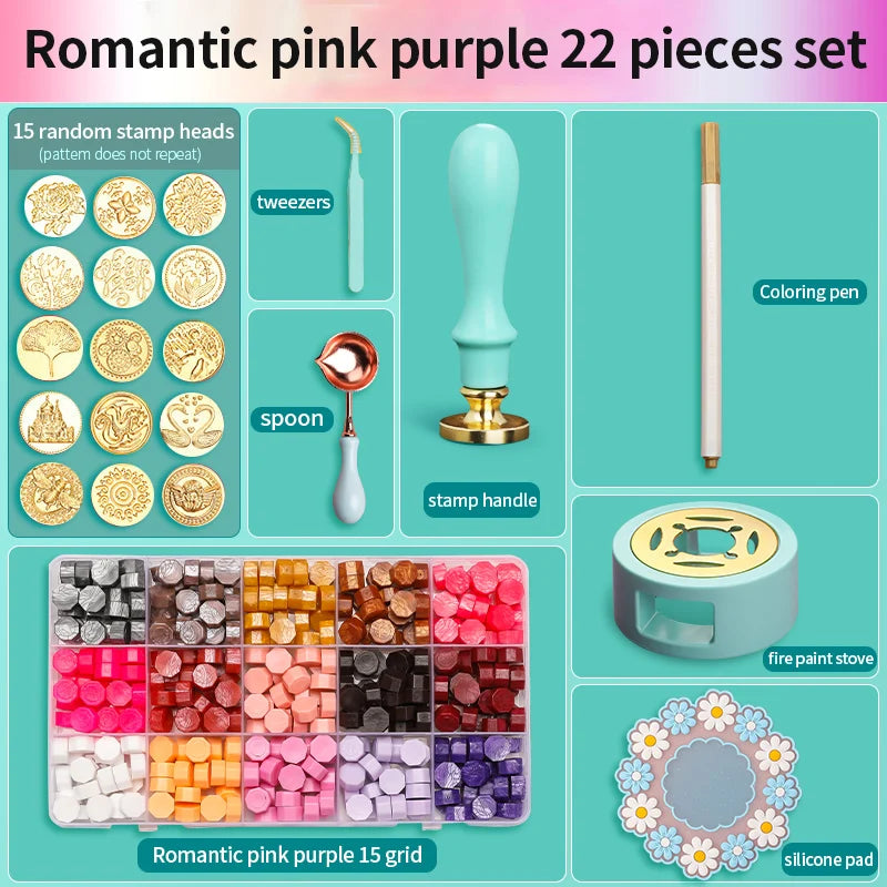 Elegant Wax Seal Stamp Kit for Invitations, Weddings, Crafts, Christmas