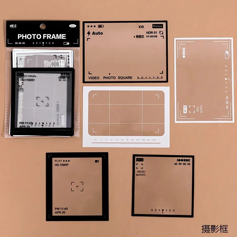 15 Sheets Vintage Photo Film Frame PET Stickers for Crafting