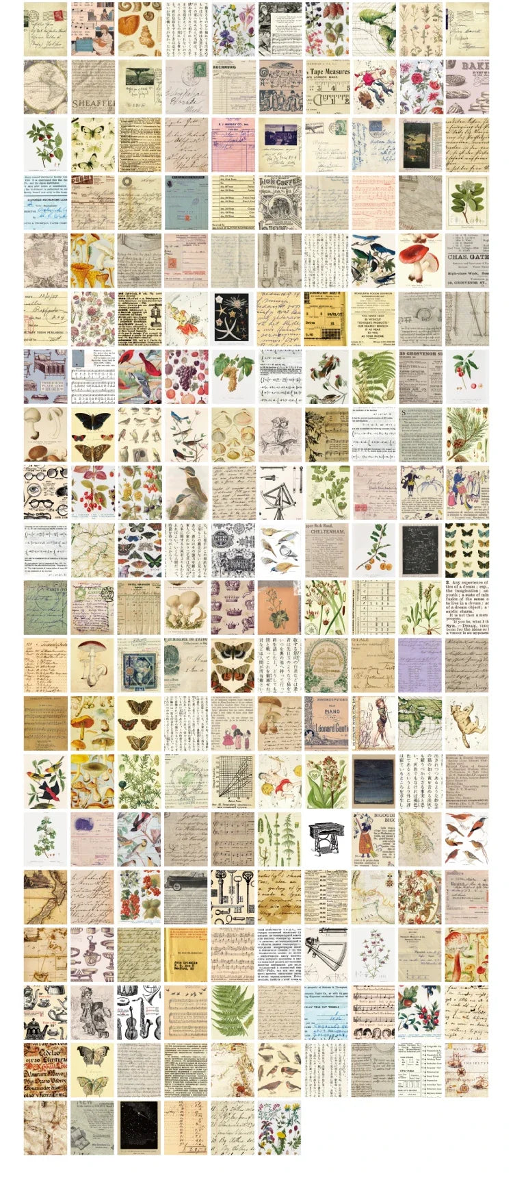 366-Piece Vintage Scrapbook Paper & Deco Stickers for Crafting