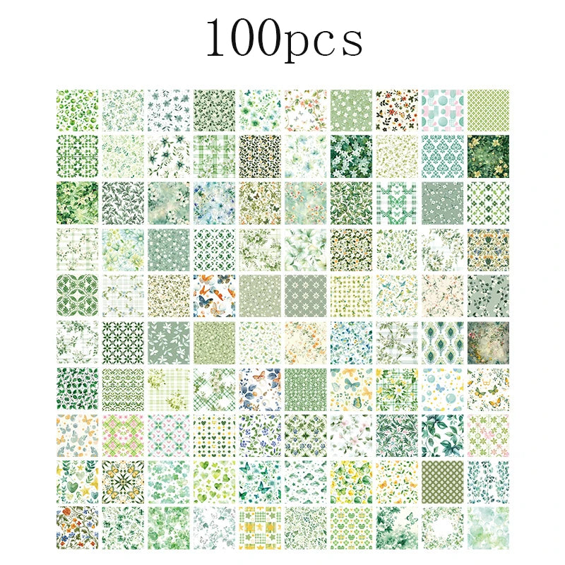 100-Piece Vintage Paper Set for Scrapbooking and Crafting Projects