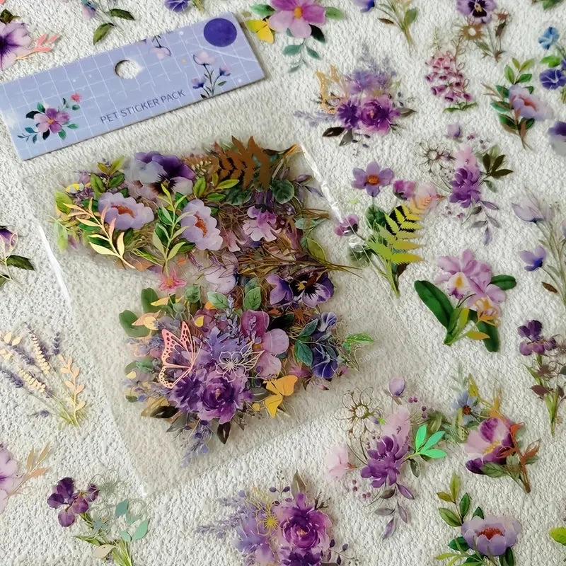 40-Piece Roaming Dreams Vintage Flower & Plant Sticker Set