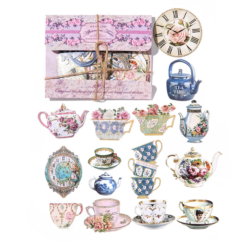30-Piece Floating Kawaii Baroque Stickers for Scrapbooking & DIY Crafts