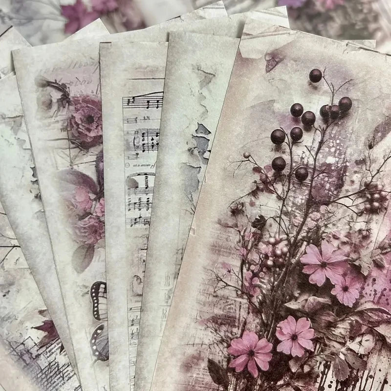 40-Piece Vintage Material Paper Set for Scrapbooking and Crafts