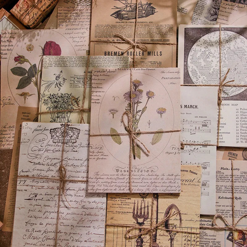 30-Piece Vintage Large Paper Set for Scrapbooking & DIY Projects