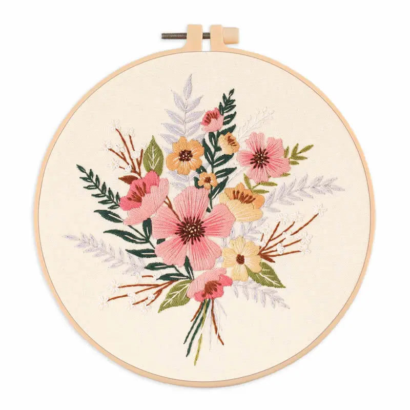 DIY Flower Embroidery Kit for Beginners – Complete Craft Set