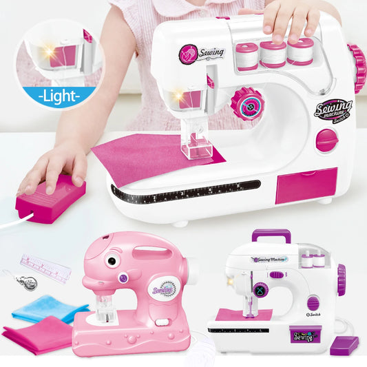 Portable Battery Powered Sewing Machine with Fabric and Measuring Tape