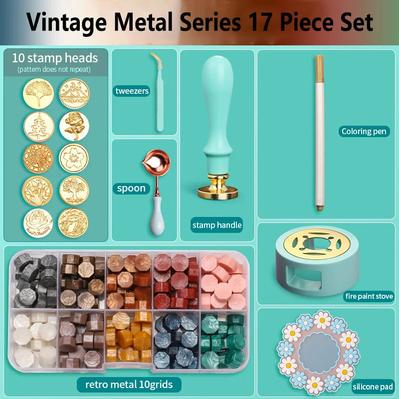 Elegant Wax Seal Stamp Kit for Invitations, Weddings, Crafts, Christmas
