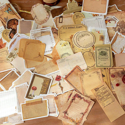 100-Piece Vintage Ivory White Note Paper Set for Creative Crafts