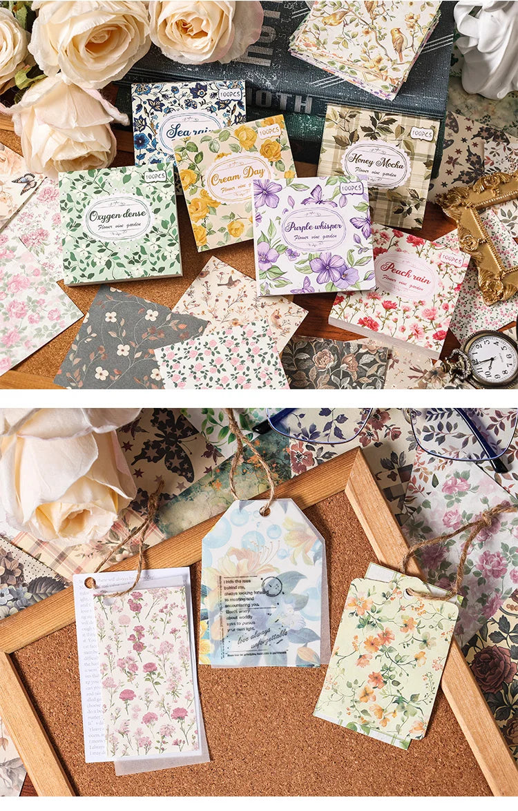 100-Piece Vintage Paper Set for Scrapbooking and Crafting Projects