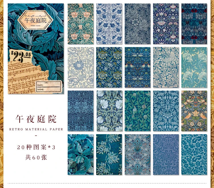 60-Piece Vintage Literature & Art Hand Tent Paper Set