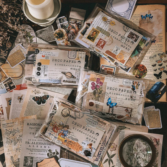 200-Piece Vintage Clip & Paste Memo Pad for Creative Crafts
