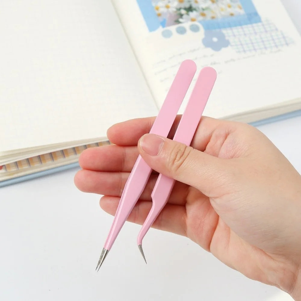 8-Style Candy Color Tweezers – Precision Stainless Steel Tool Set