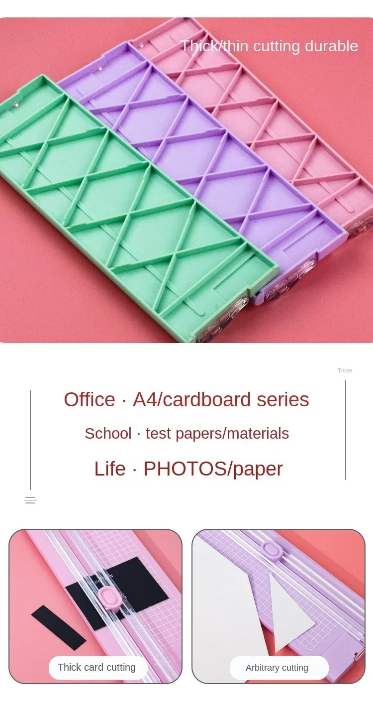 Dual-Action A4 Paper Cutter with Precision Blade & Ruler