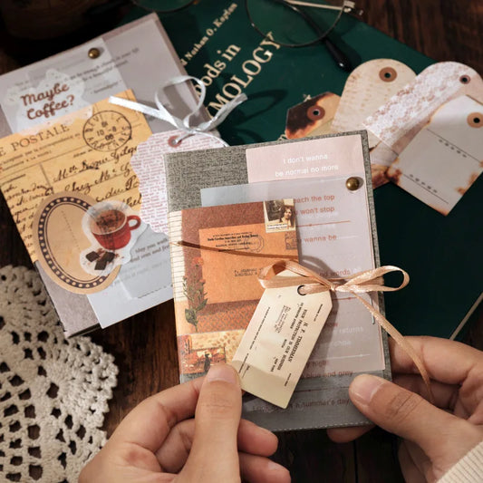 200-Piece Vintage Sticker and Paper Set for Creative Projects