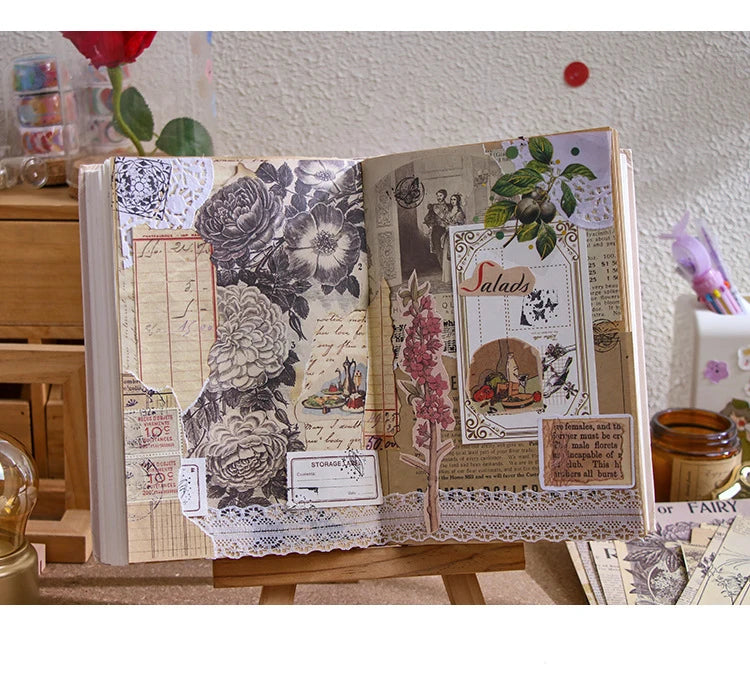 30-Piece Vintage Large Paper Set for Scrapbooking & DIY Projects