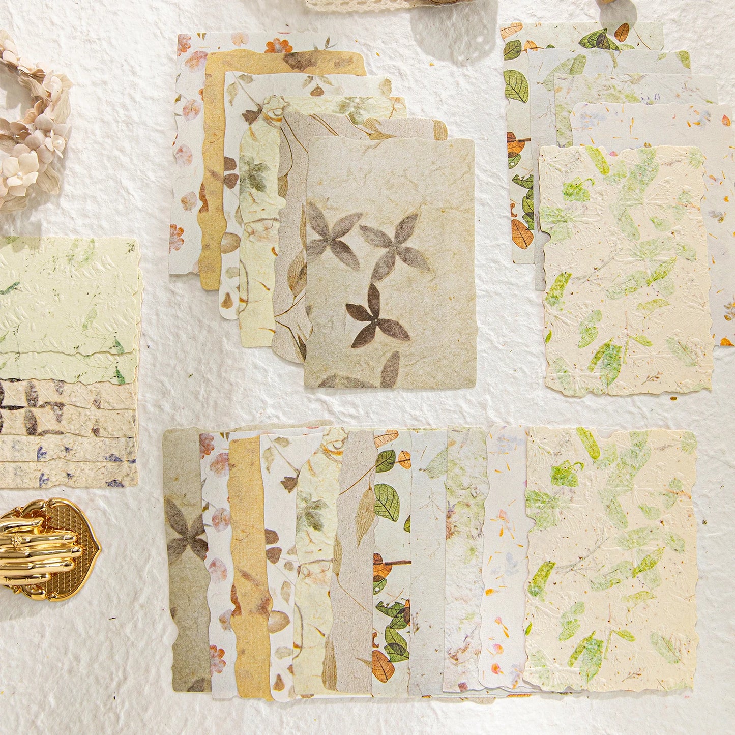 28-Piece Vintage Relief Texture Paper Set for Scrapbooking and Crafts