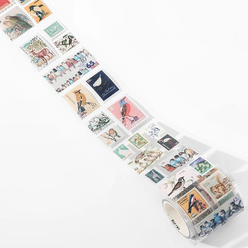 55mm x 2m Vintage Stamp Tape for DIY Crafts and Scrapbooking