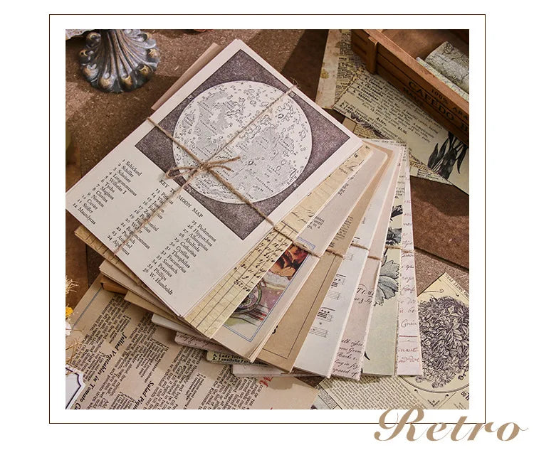 30-Piece Vintage Large Paper Set for Scrapbooking & DIY Projects