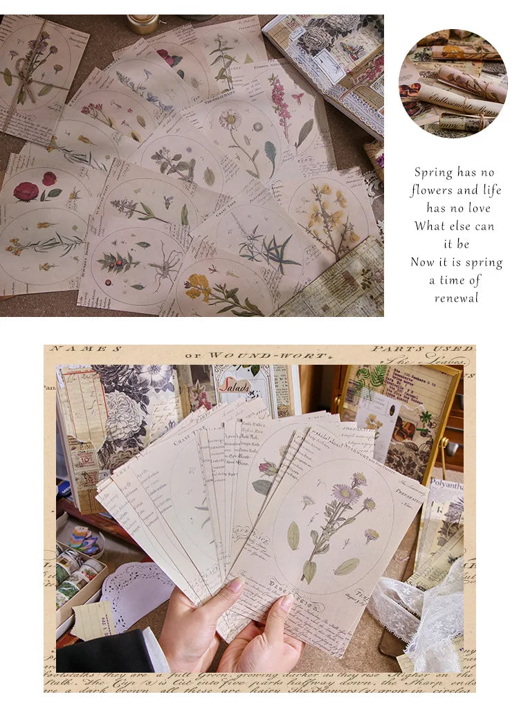 30-Piece Vintage Large Paper Set for Scrapbooking & DIY Projects