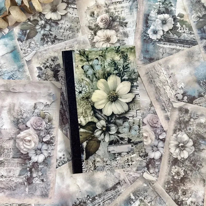 40-Piece Vintage Material Paper Set for Scrapbooking and Crafts