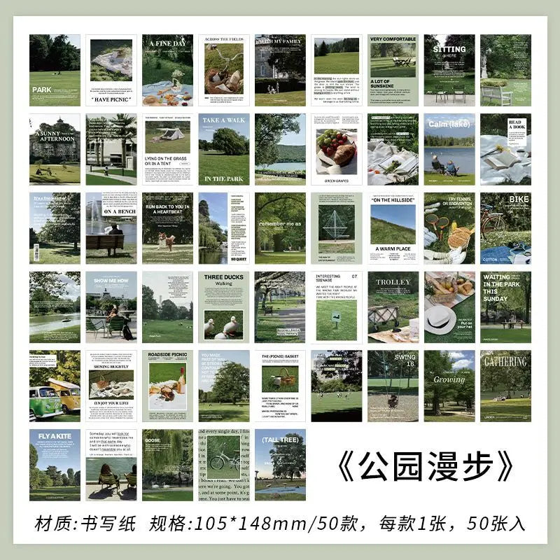 20-Piece Vintage Label PET Scenery Stickers for Scrapbooking & Crafts