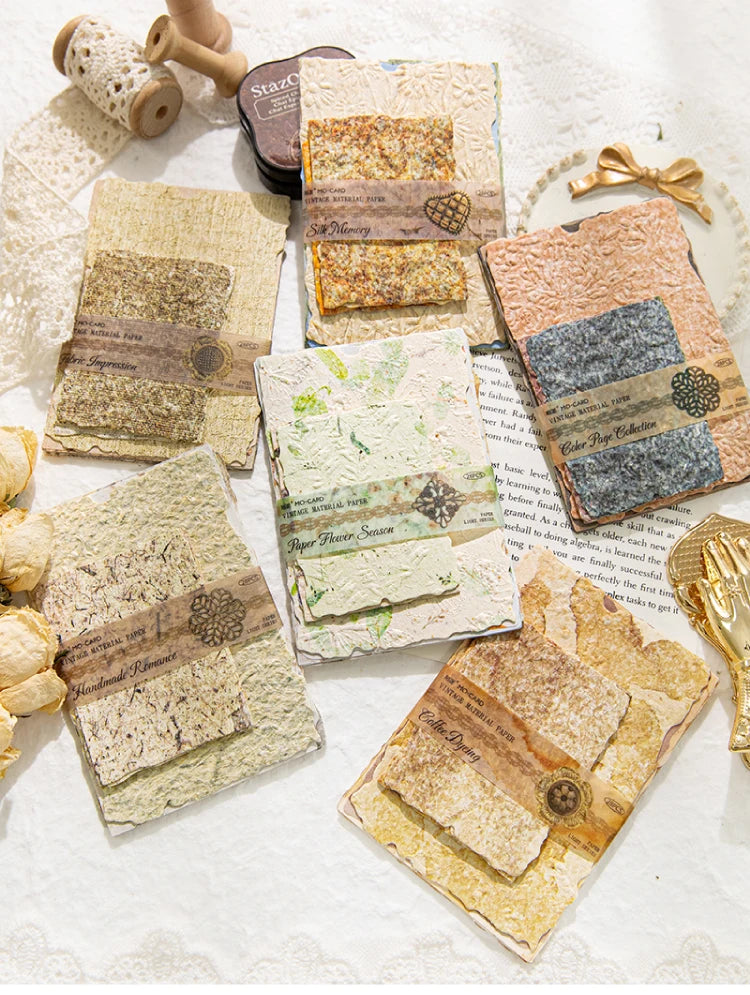 28-Piece Vintage Relief Texture Paper Set for Scrapbooking and Crafts