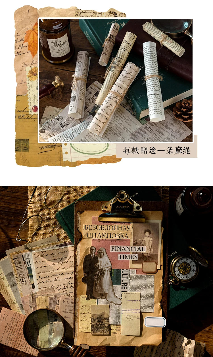 100-Piece Vintage Aesthetic Paper Set for Journaling & Scrapbooking Crafts