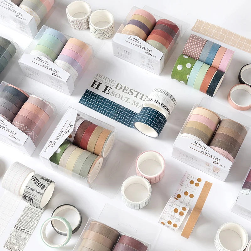 10-Roll Kawaii Washi Tape Set for Scrapbooking and DIY Crafts
