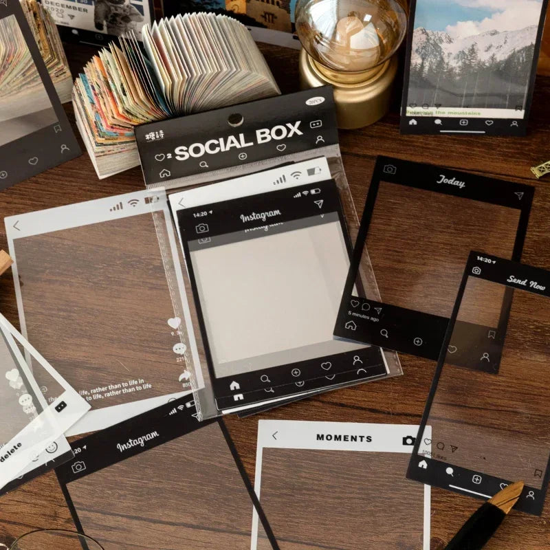 15 Sheets Vintage Photo Film Frame PET Stickers for Crafting