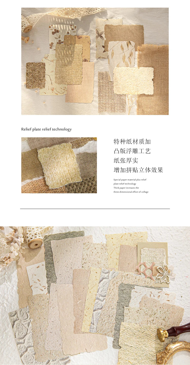 28-Piece Vintage Relief Texture Paper Set for Scrapbooking and Crafts