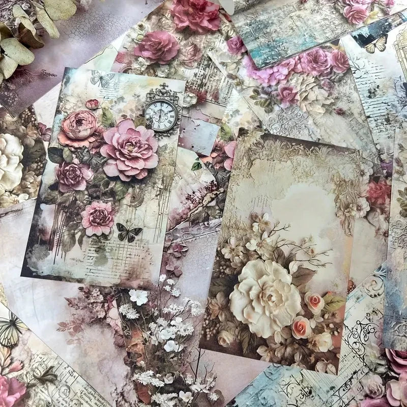 40-Piece Vintage Material Paper Set for Scrapbooking and Crafts