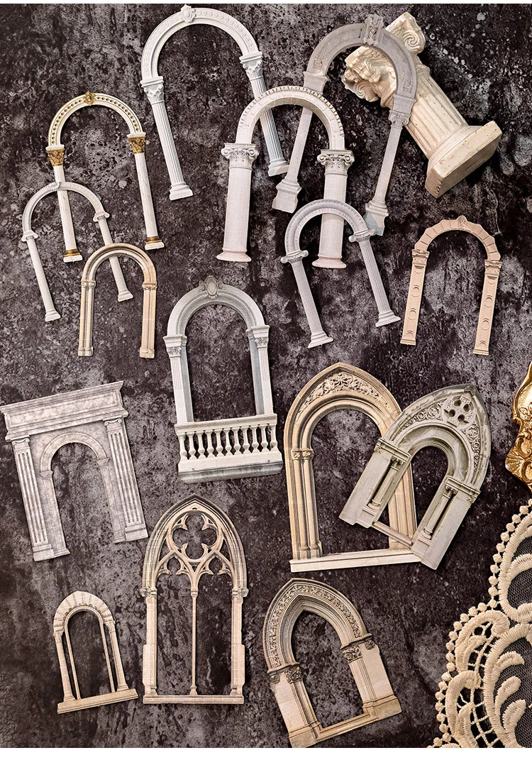 30-Piece Floating Kawaii Baroque Stickers for Scrapbooking & DIY Crafts