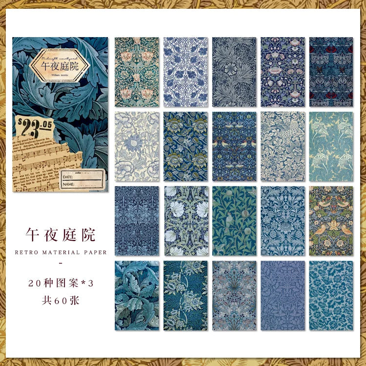 60-Piece Vintage Literature & Art Hand Tent Paper Set
