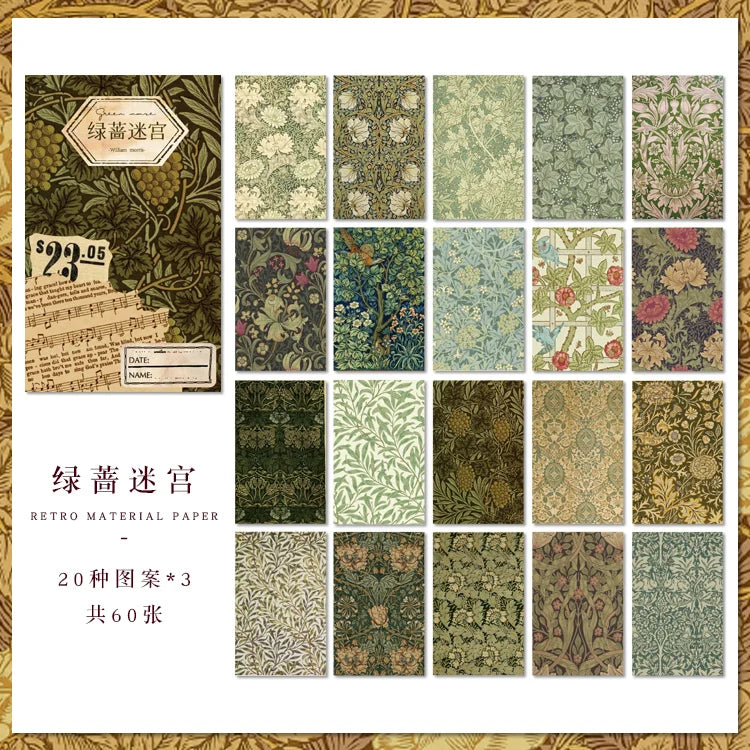 60-Piece Vintage Literature & Art Hand Tent Paper Set