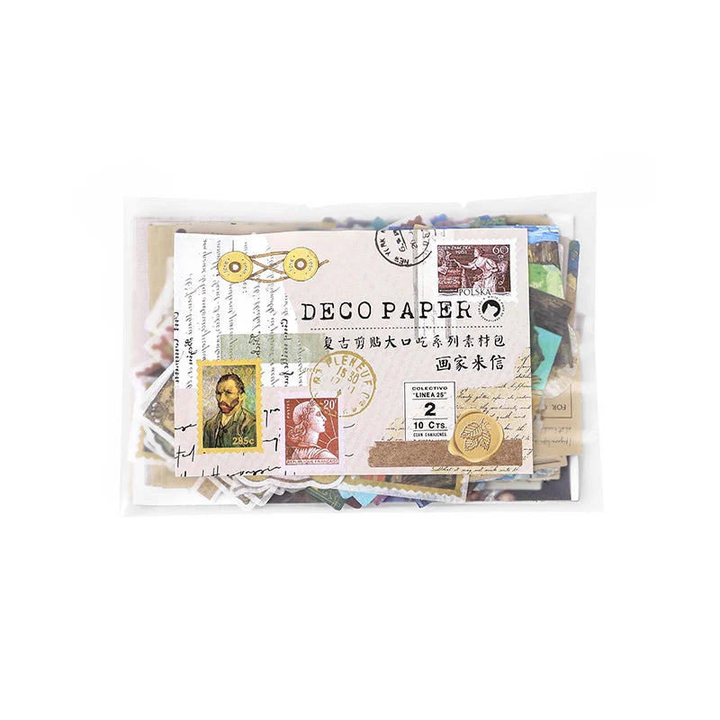 200-Piece Vintage Clip & Paste Memo Pad for Creative Crafts
