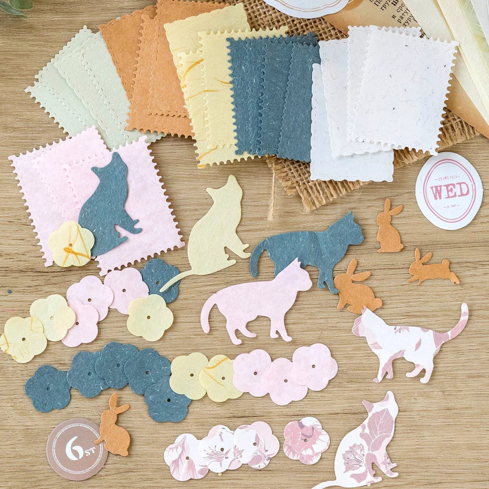6-Style Vintage Plant Paper Set for Journaling & Scrapbooking Crafts