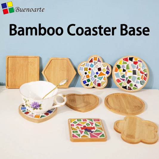 DIY Mosaic Coaster Kit – 5 Ceramic Glass Coaster Bases