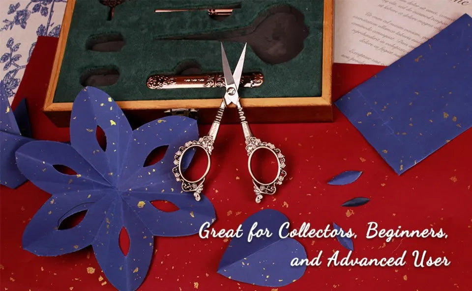 Vintage Sewing Kit – Embroidery Scissors, Threader & Needle Set