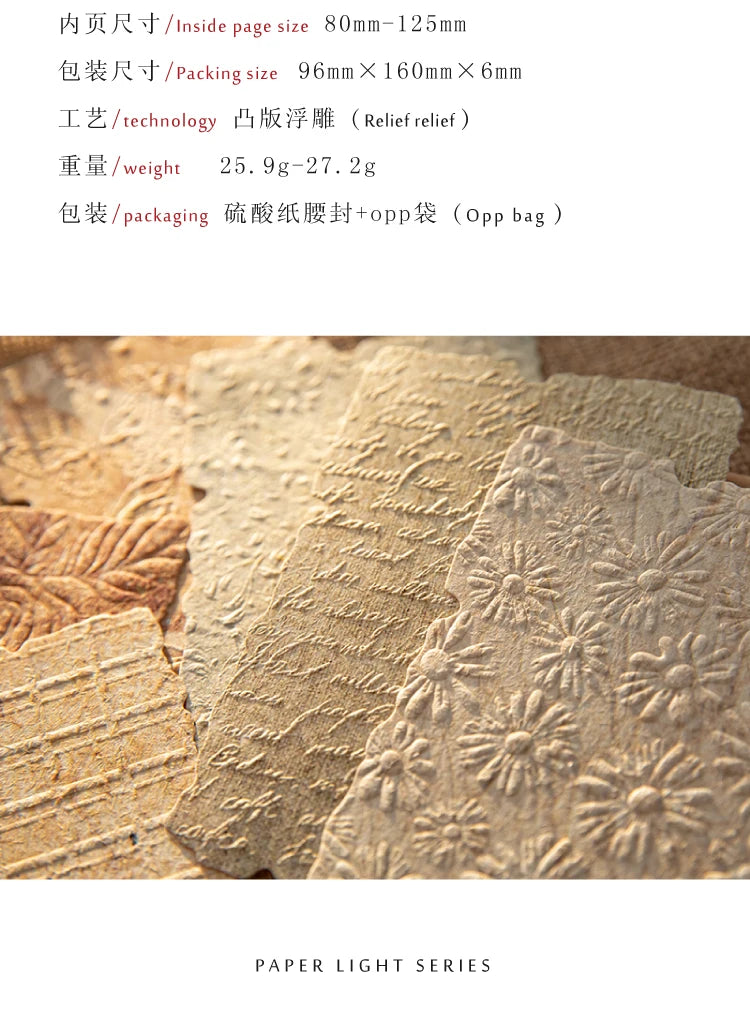 28-Piece Vintage Relief Texture Paper Set for Scrapbooking and Crafts