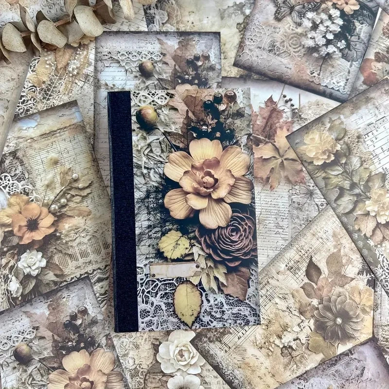 40-Piece Vintage Material Paper Set for Scrapbooking and Crafts