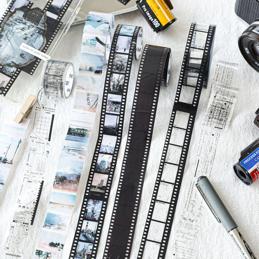 Retro Film-Themed PET Tape for Scrapbooking, Journaling, and Crafts