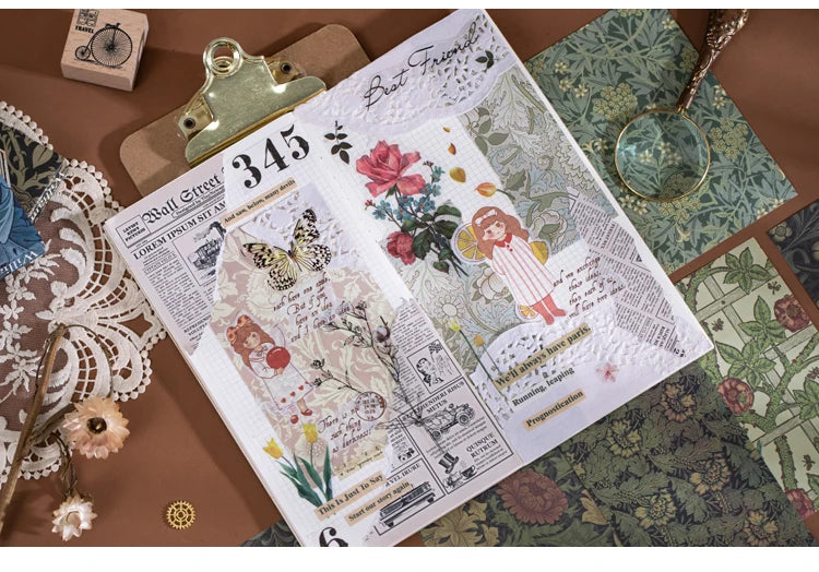 60-Piece Vintage Literature & Art Hand Tent Paper Set