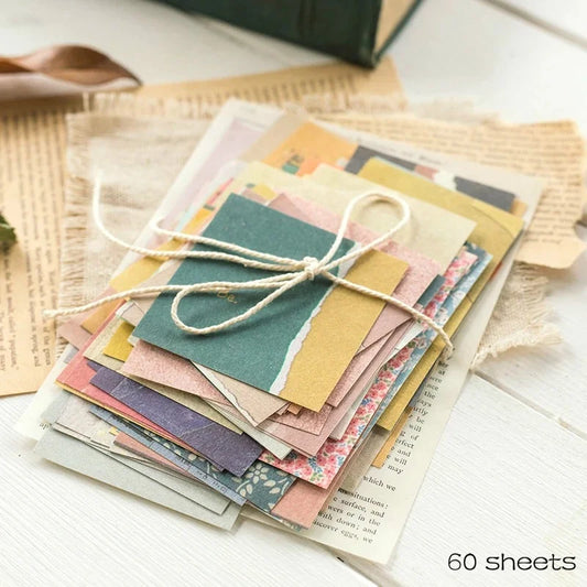 60-Piece INS-Style Retro Memo & Collage Paper Set for Crafts