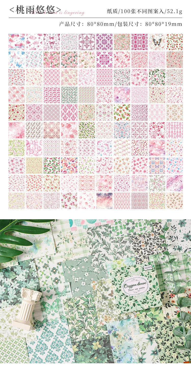100-Piece Vintage Paper Set for Scrapbooking and Crafting Projects