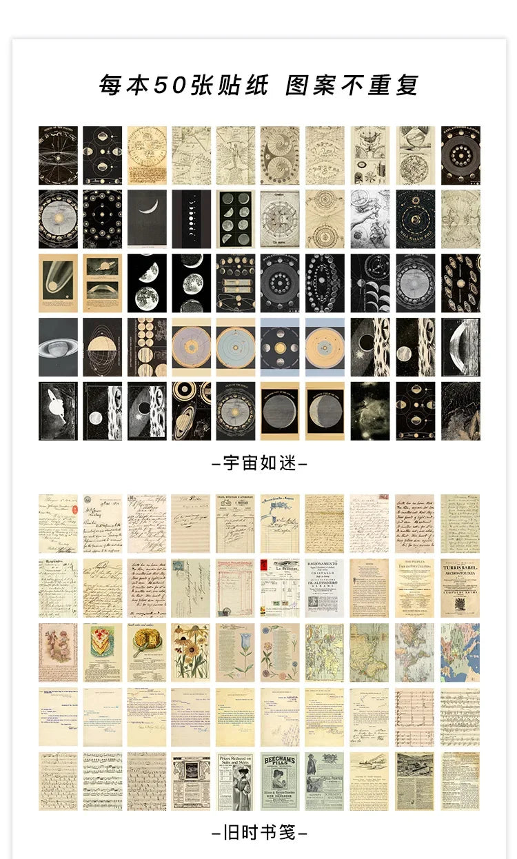 366-Piece Vintage Scrapbook Paper & Deco Stickers for Crafting