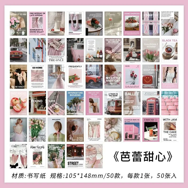 20-Piece Vintage Label PET Scenery Stickers for Scrapbooking & Crafts