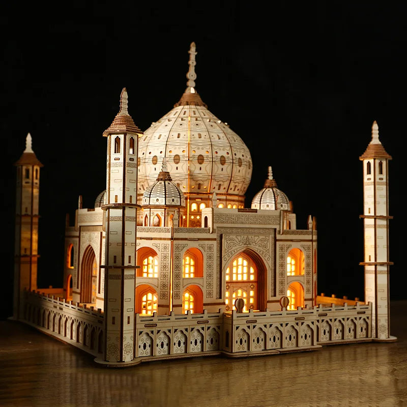 3D Wooden Puzzle - Royal Castle, Taj Mahal, LED Lights