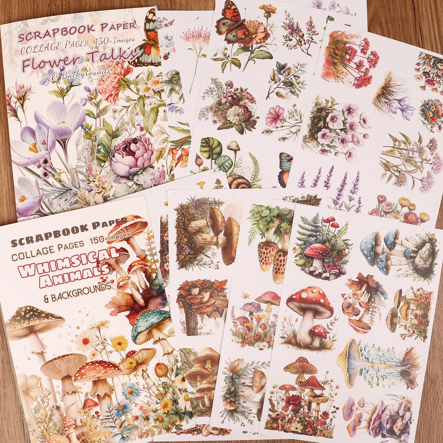 18-Sheet Mushroom Forest Cutout Book with 150+ Images for Crafts