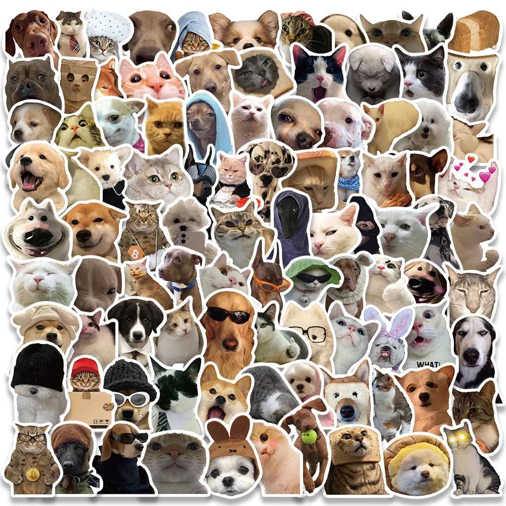 Kawaii Cat & Dog Stickers Set for Fun DIY Projects