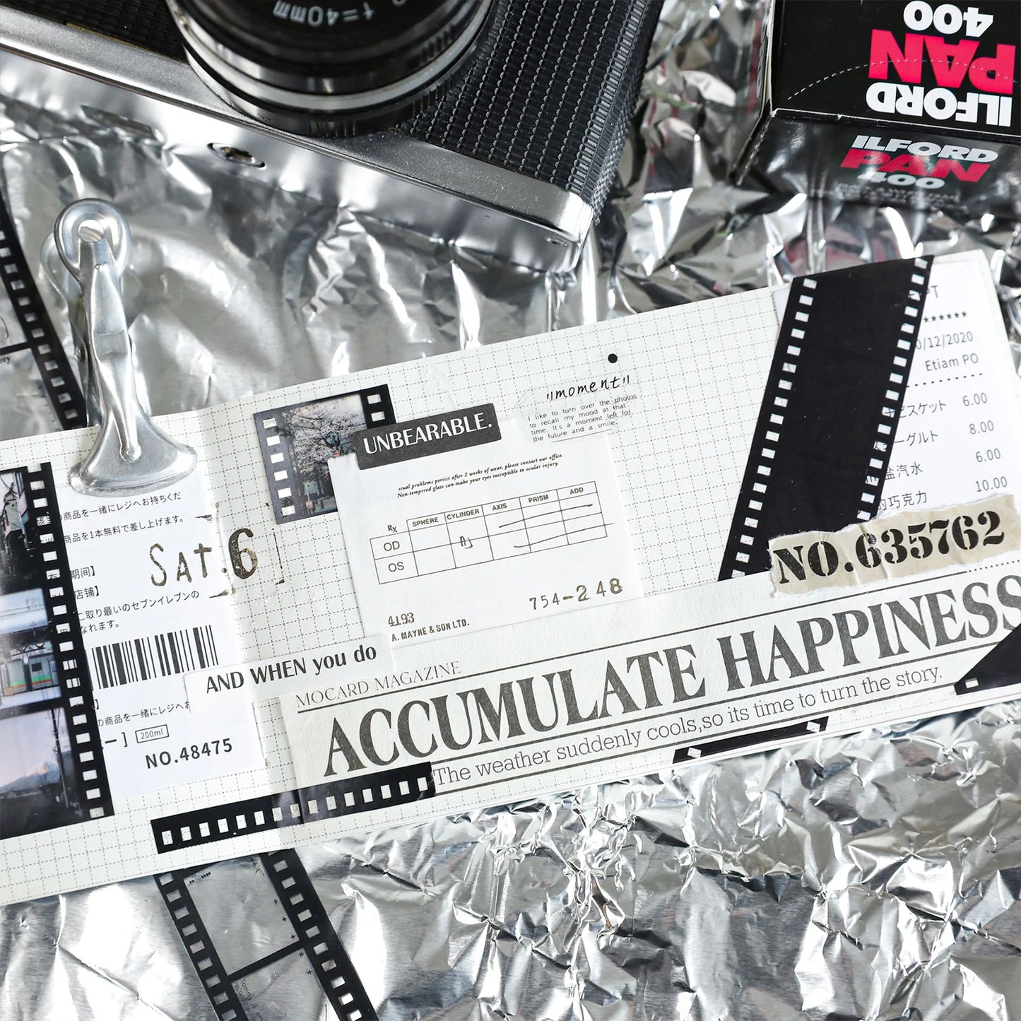 Retro Film-Themed PET Tape for Scrapbooking, Journaling, and Crafts